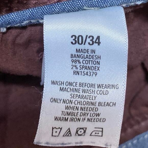 Aeropostale Men's Brown High Rise Skinny Chino Khaki Trousers Pants Size 30/34 - Picture 5 of 5